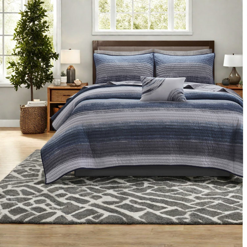 Ensembles de literie complète de qualité supérieure, draps en coton, rayures à l'aquarelle pour la maison