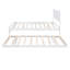 Lit plateforme double avec lit gigogne réglable, blanc