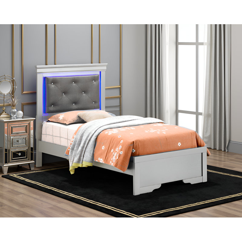 Lit simple en cuir brun argenté Wars Wars, Lit simple, Champagne argenté
