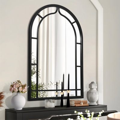 Miroir mural noir cintré 47 "Otho