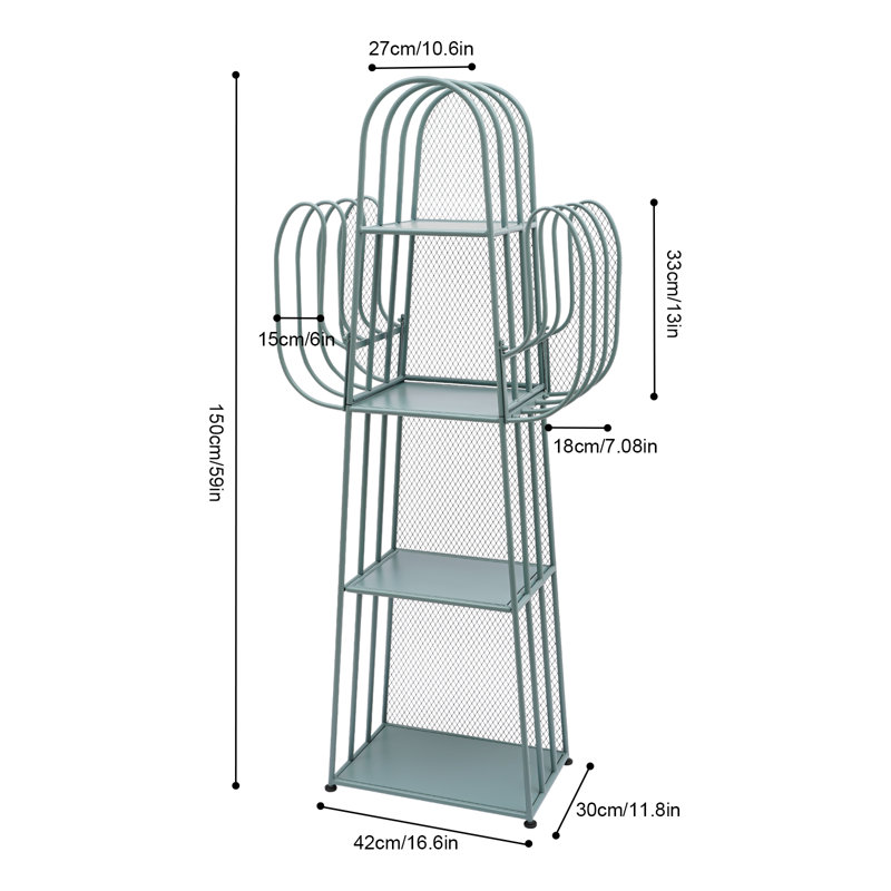 Sukanya 16.6" W 4-Tier Metal Bookshelf Storage Unit