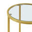Round Side Table With Metal Frame,  Glass Top End Table-646176538