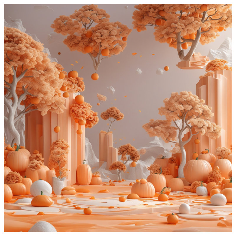 Coussins à double face Pumpkin Floating Trees, 26 x 26 pouces