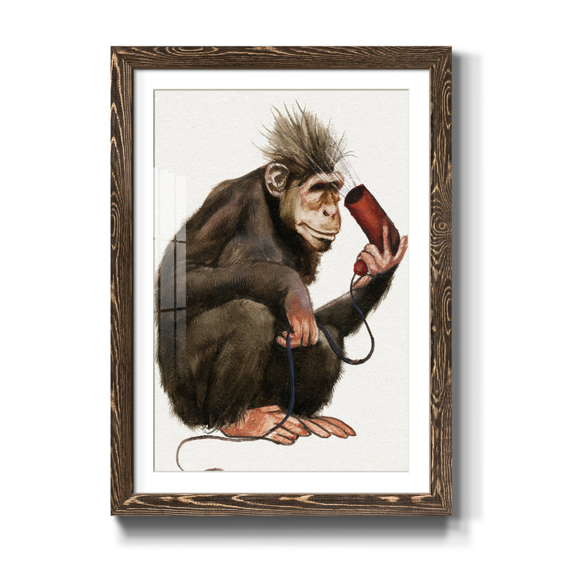 «Bath Animals I», reproduction d'art sur papier encadré, H 37,5 po x l 27,5 po x P 1,5 po, Cadre noyer