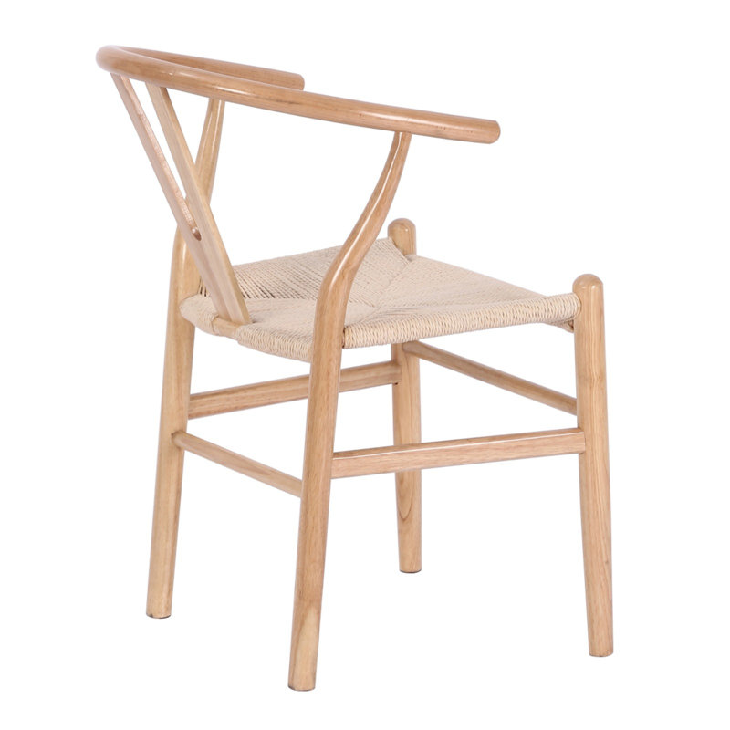 44cm H Side Chair, Beige/Oak Wood