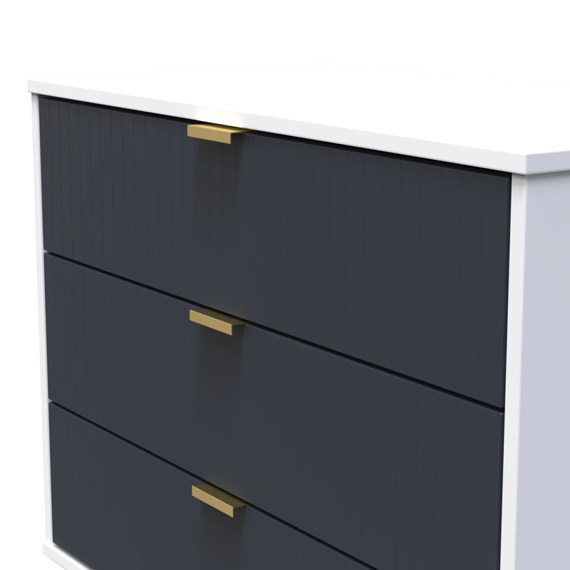 Beranda 3 Drawer Chest (Ready Assembled), Indigo Matt/White