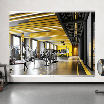 Home Gym Mirror Set of 2, 36" x 60" Size Option, Frameless Tempered Glass, Wall-Mounted for Dance Studio and Yoga