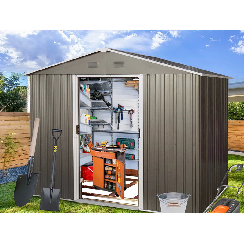 8 ft. W x 6 ft. D Metal Storage Shed