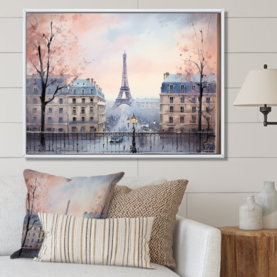 Vue rétro sur la ville de Paris, art mural de salon rétro