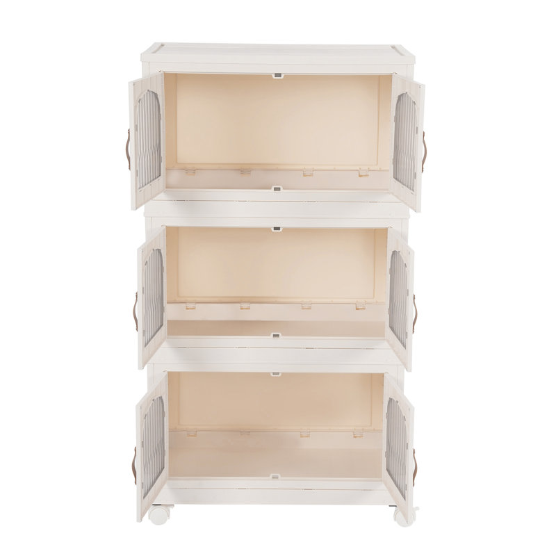Collapsible Storage Bins With Lids & Wheels(3 Tier)