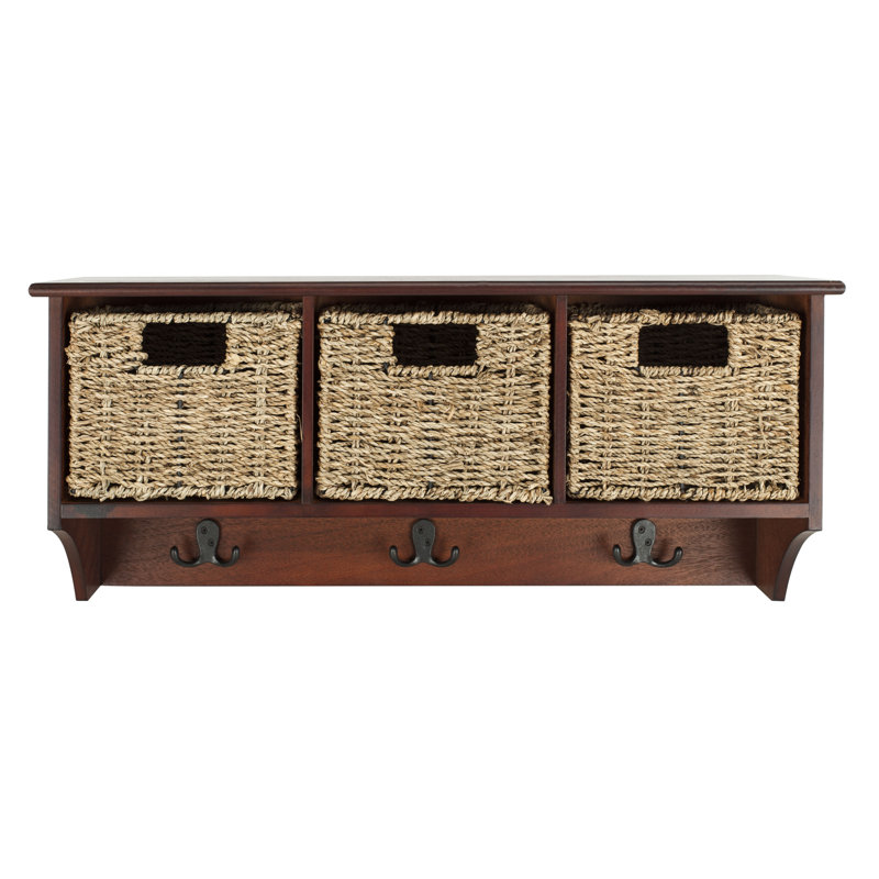 Solid + Manufactured Wood Wall Organizer, Cherry