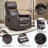 Faux Leather Heat Massage Manual Recliner Chair With Rocker And Swivel For Living Room-921220057