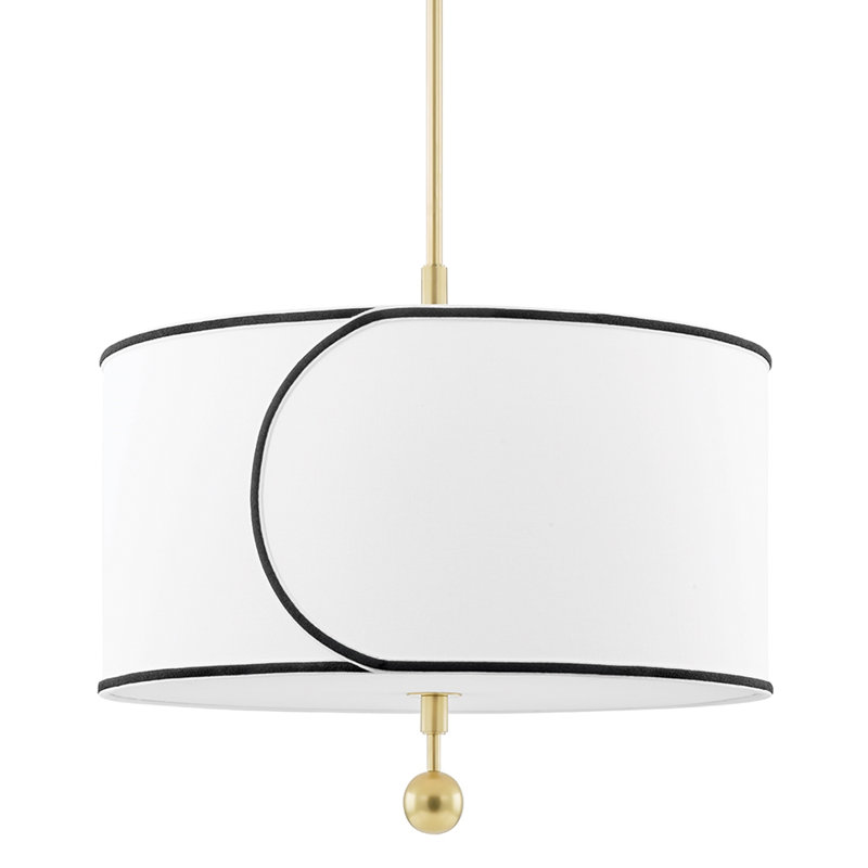 Lustre tambour 3 lumières Hampshire, Laiton vieilli