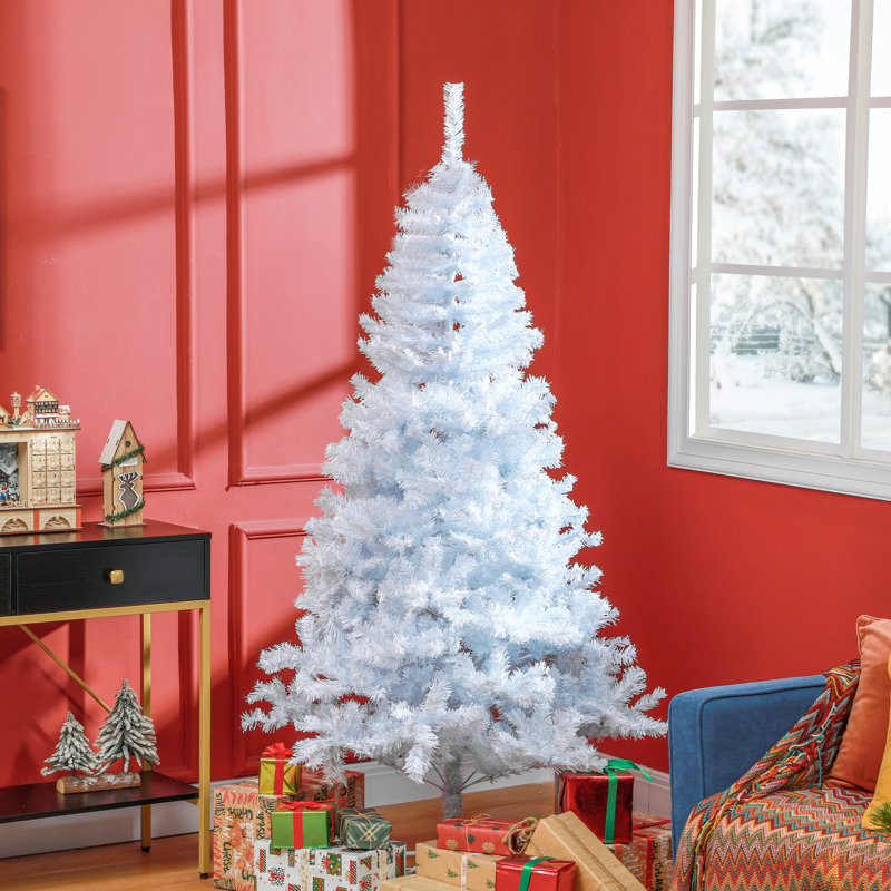 Arbre de Noël artificiel avec 536 branches en métal blanc, 5.91'