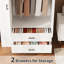 Armoire-penderie avec grand miroir Armoire, armoire de rangement avec 2 portes et 2 tiroirs