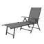 Chaise longue d'extérieur en métal Hughe, chaise longue d'extérieur pliable et sans assemblage avec dossier réglable à 7 positions, chaise longue de patio