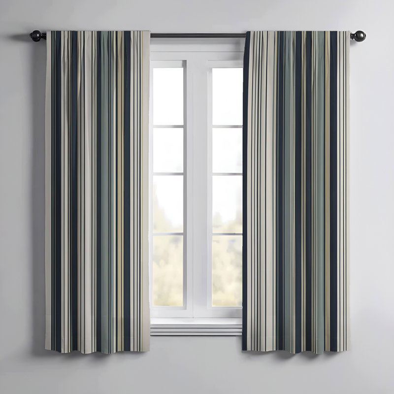 Paire de rideaux semi-transparents en polyester Evmorfia, L 40 po x L 61 po
