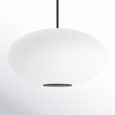 Illusion Dimmable LED Pendant With Oval Shaped Glass Shade, Adjustable Color Temperature