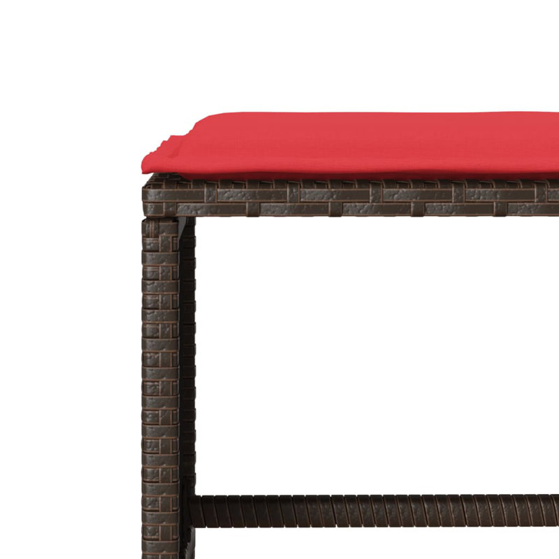 Ensemble de canapé de patio avec coussins 4 pièces Ebern Designs, Rouge, Brun