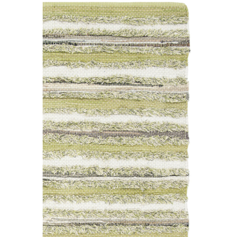 Bester Hand Woven Cotton Striped Rug, Rectangle 3' x 5'