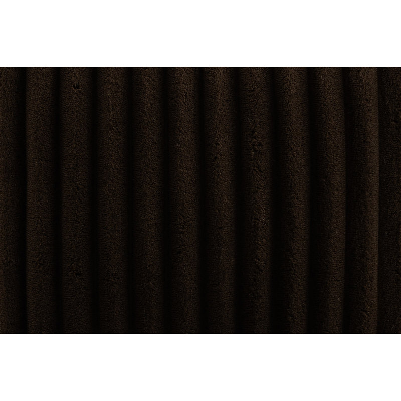 Fauteuil pivotant confortable de couleur chocolat, revêtement en velours côtelé semblable à de la fourrure, contreplaqué et base arrondie pour un mécanisme d'angle confortable