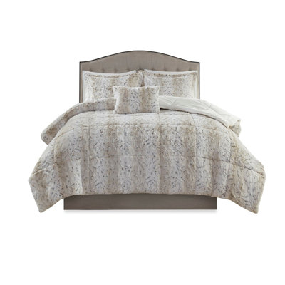 Luxurious Faux Fur King Bedding Set, Soft Polyester, Cozy Home Sleep