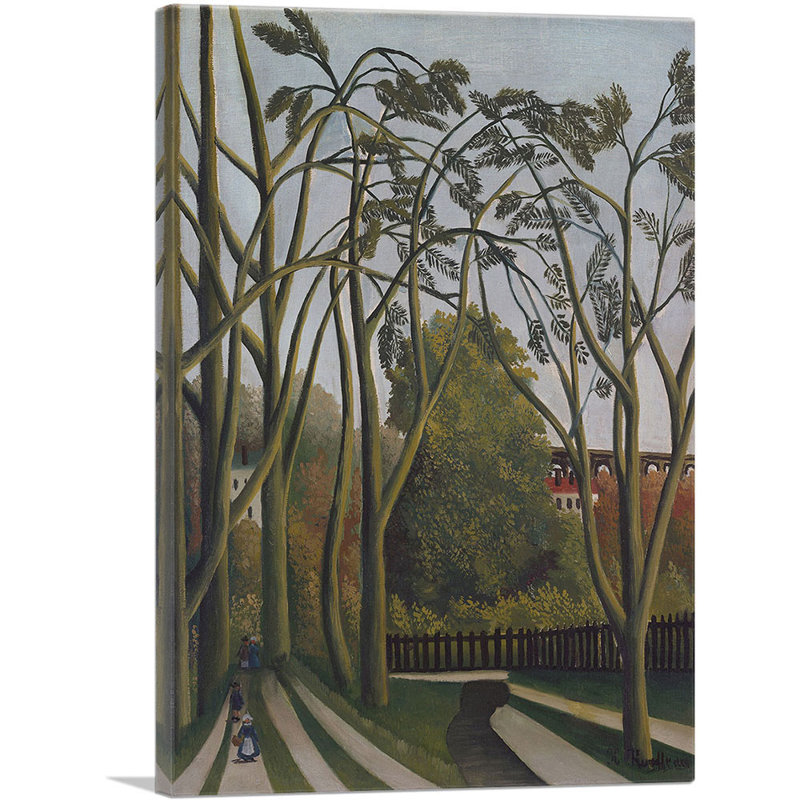 «The Banks of the Biere Near Bicere 1909» par Henri Rousseau, reproduction d'art sur toile tendue
