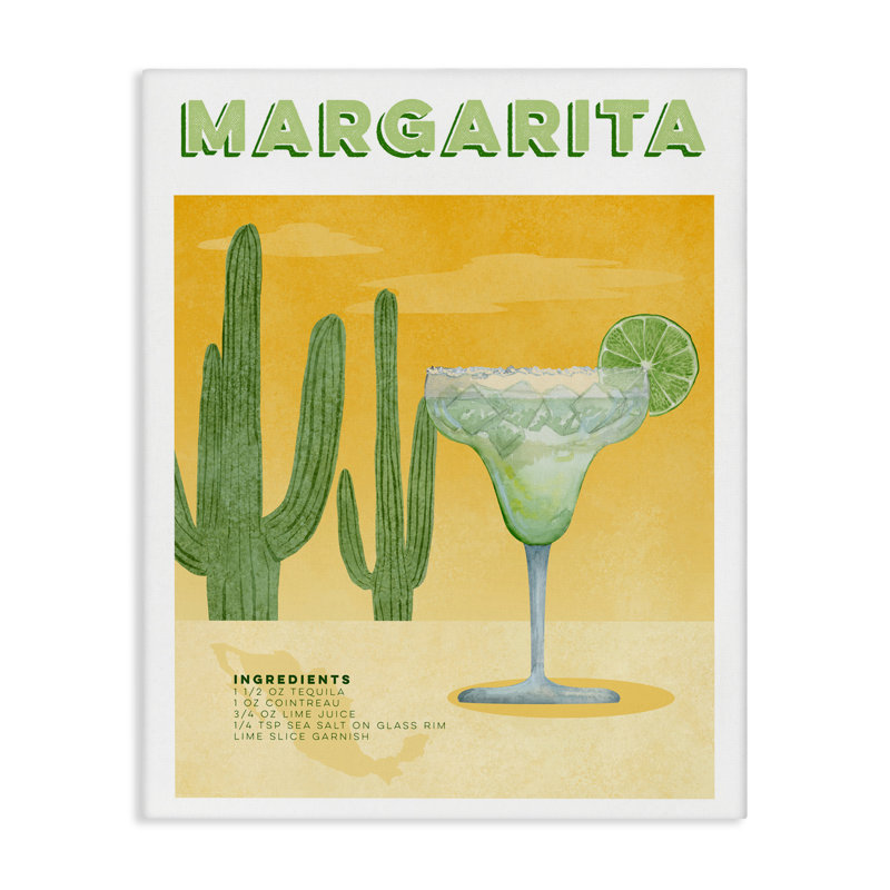 Toile vintage margarita du désert, design par Brett Blumenthal, H 20 po x l 16 po