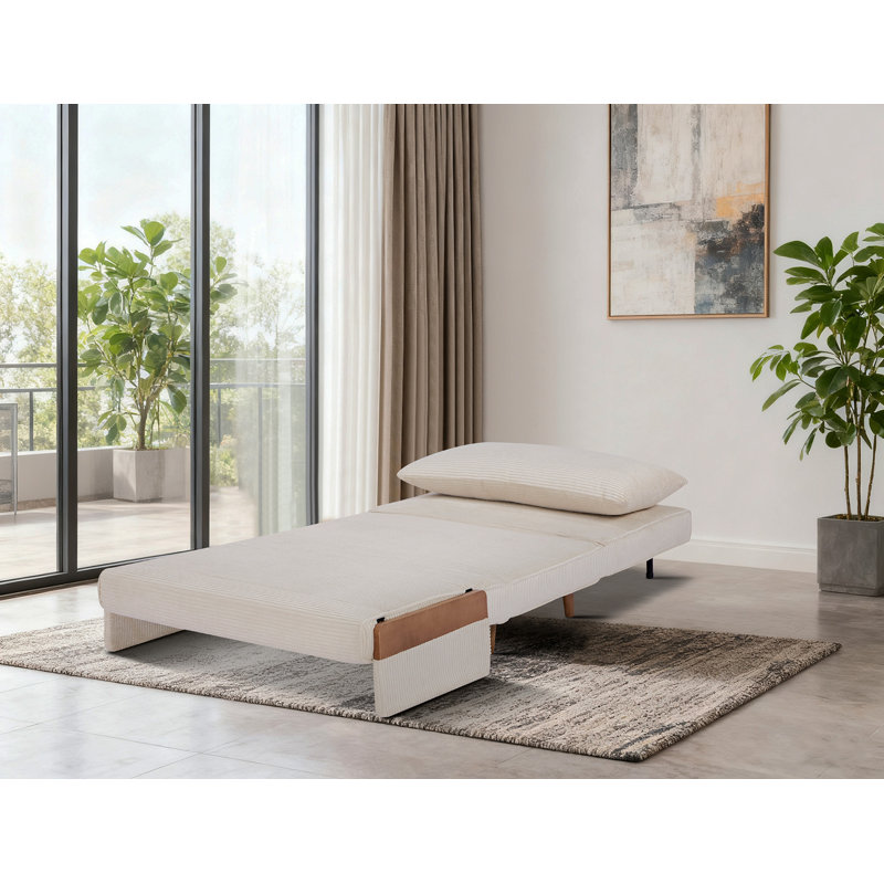 Sven Sofa Bed– 3 In 1 Upholstered Accent Chair Bed-Convertible Sleeper Sofa Chair, Beige