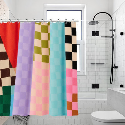 Abstract Block Shower Curtains 71  71