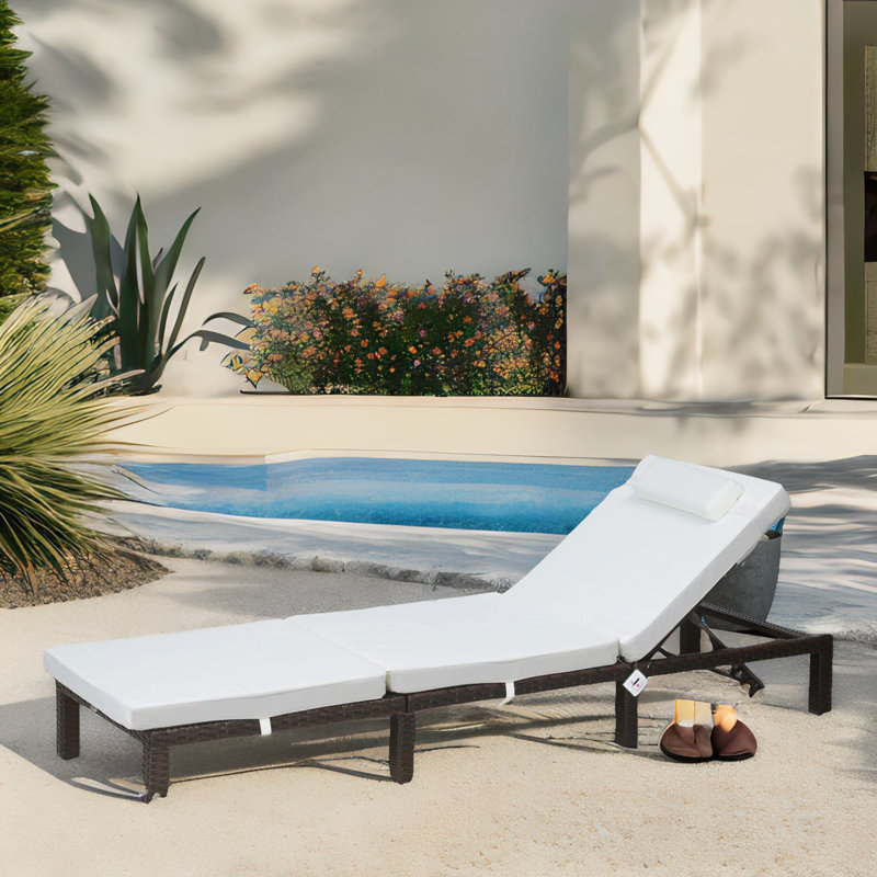 195cm Long Reclining Single Chaise with Cushions