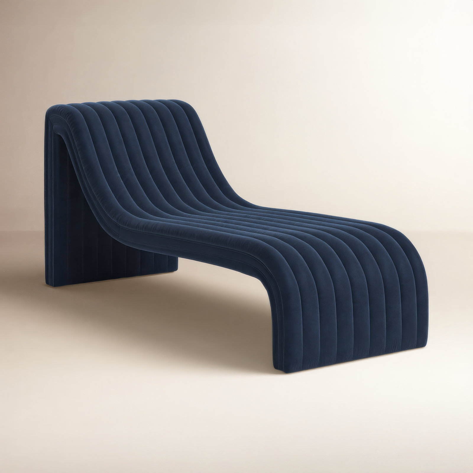Brandt Upholstered Chaise Lounge, Sapphire Navy