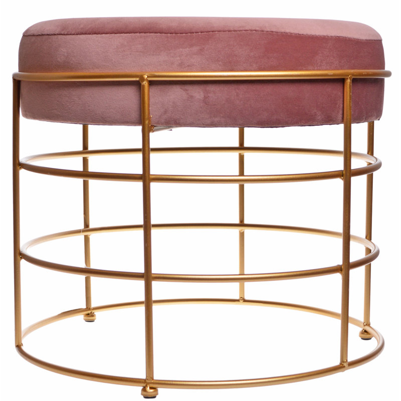 Leland Metal Accent Stool, Pink