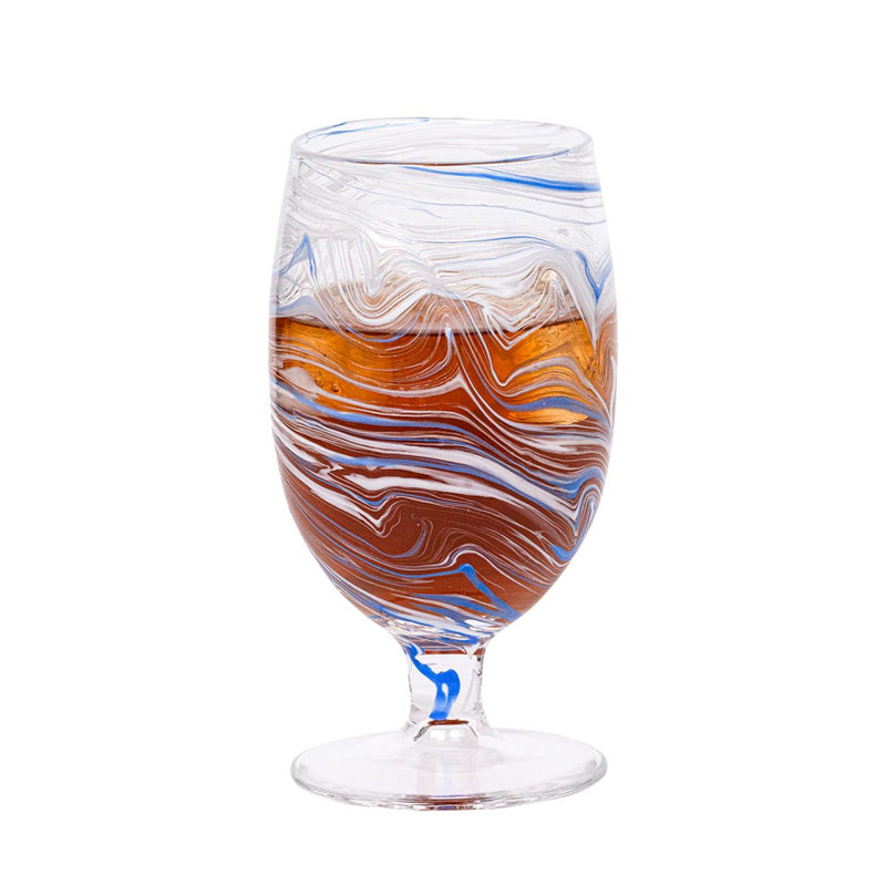 Puro Marbled Goblet, Blue