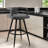 30" Swivel Bar Stool In Gray Faux Leather And Black Metal, Full 360 - Degree Rotation, Channeled Lined Upholstery, Comfortable Seats, Stable Frame With Metal Frame, Swivel, Seating, Footrest Support