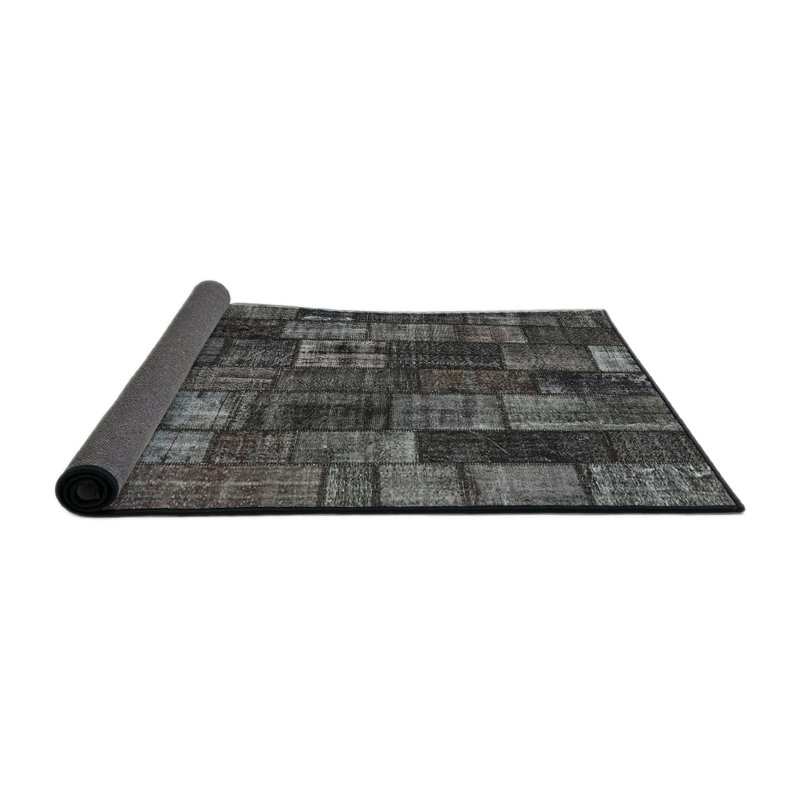 Tapis de zone noire contemporaine, Rectangle 5 pi x 8 pi