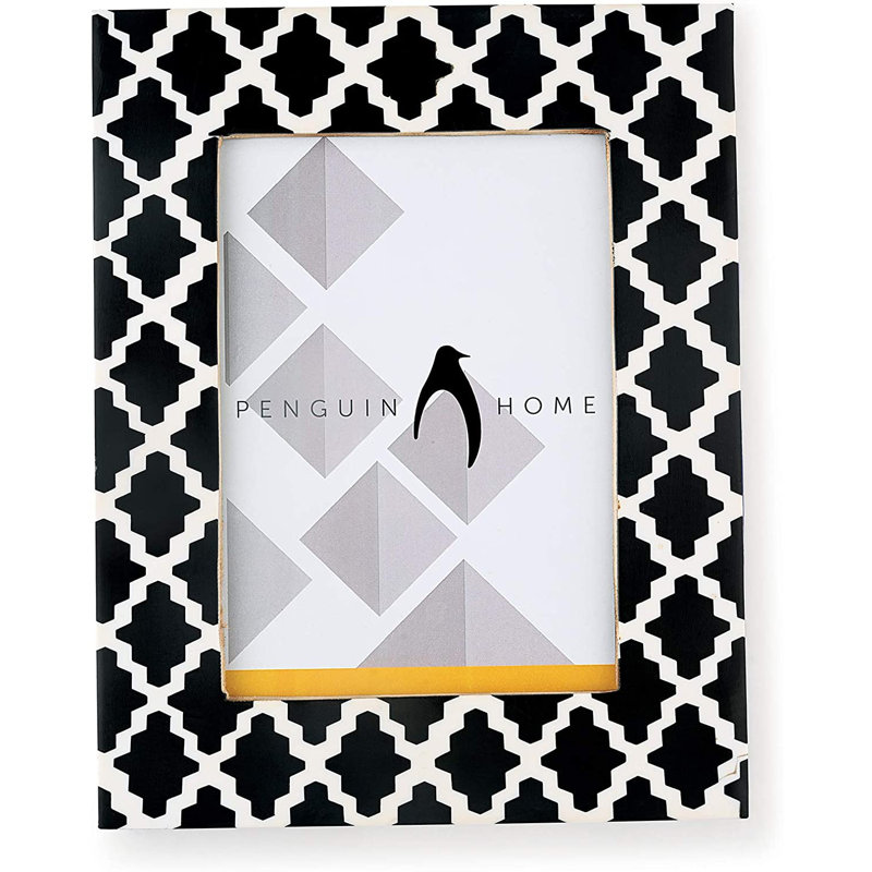 Bevelled Picture Frame, 24cm H x 19.3cm W x 24.3cm D, Black