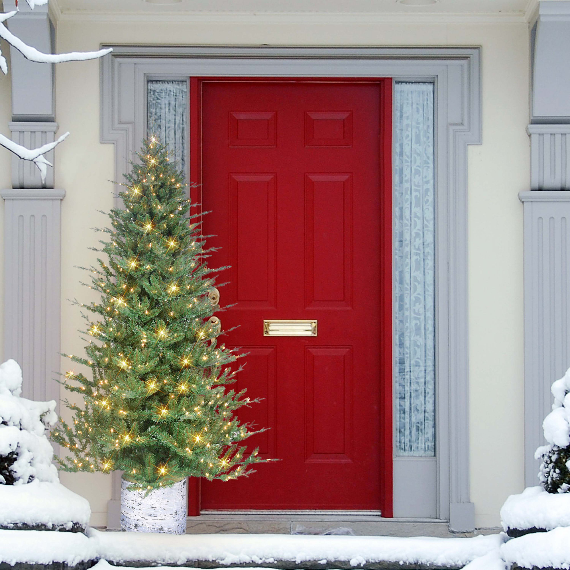 90' Lighted Artificial Pine Christmas Tree
