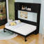 Lit escamotable en bois avec armoires et lattes-1174393469