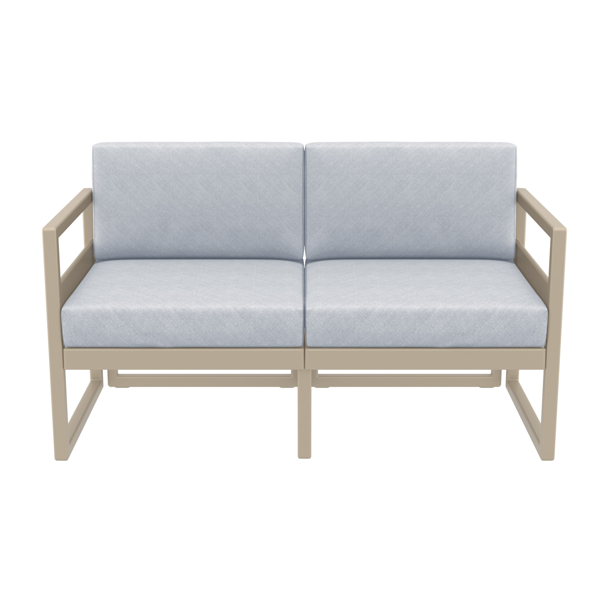 Lane 58'' Wide Straight Loveseat with Cushions, Canvas Granite Sunbrella® Canvas, Taupe