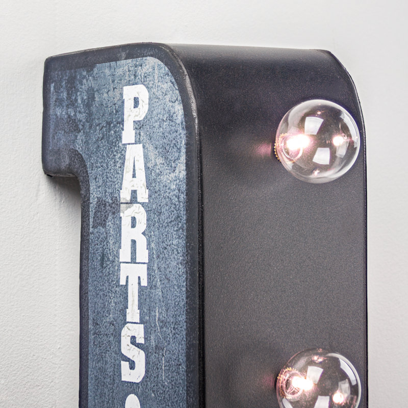 Vintage Blue Metal Jeep Parts & Service LED Sign