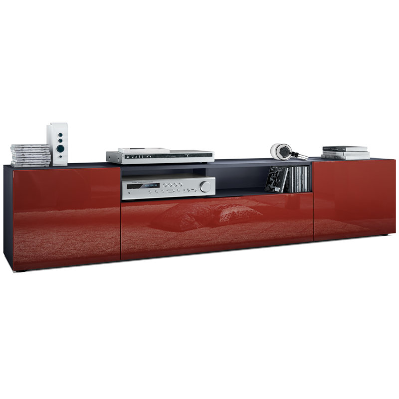 Mcalpine TV Stand for TVs up to 78", Bordeaux High Gloss