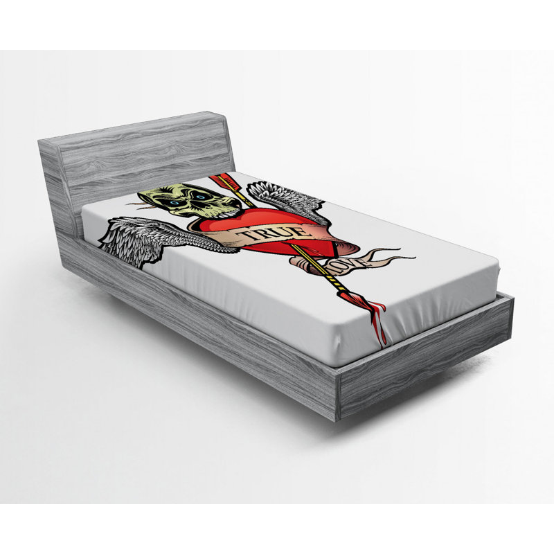 Tattoo Microfiber Fitted Sheet, Twin Fitted Sheet
