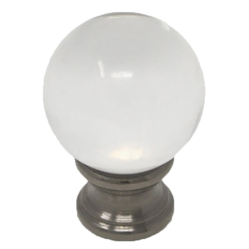 Abdia Crystal Ball Lamp Finial, Matte Black