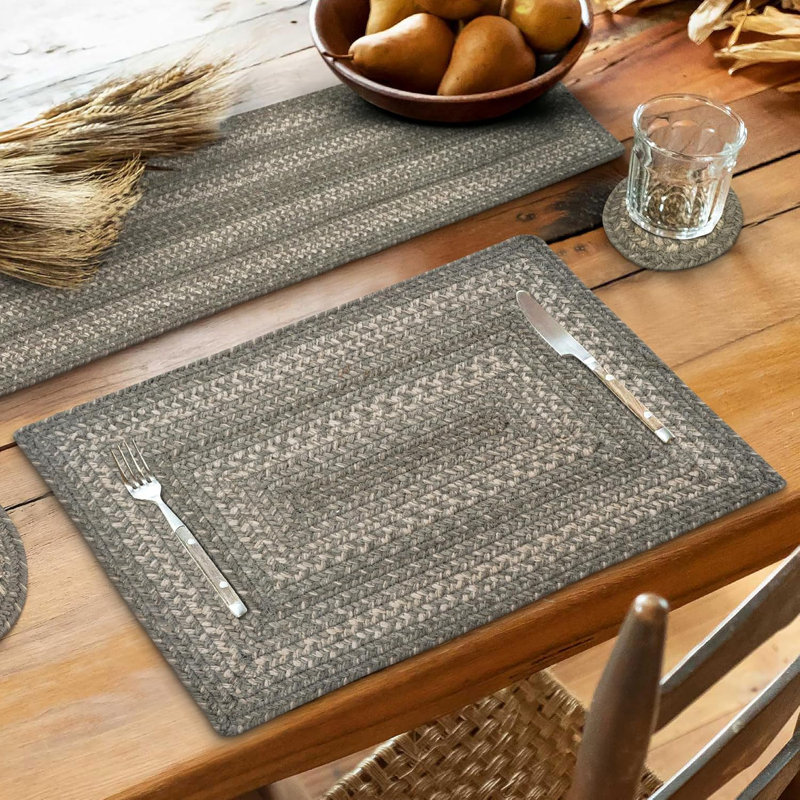 Napperons d'intérieur en jute de qualité supérieure - taille 13 po x 19 po, Gris nuage, Rectangulaire