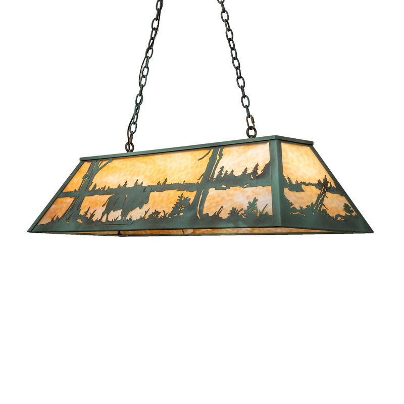 Rustic Lodge 6 - Light Antique Copper Pool Table Lights Pendant