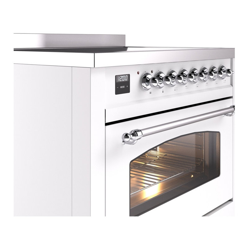 ILVE Nostalgie II 36 in Induction Range, White/Chrome