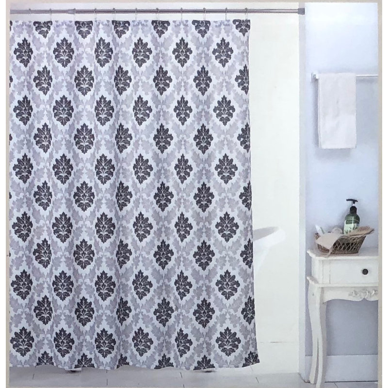Rideau de douche polysimple + crochets