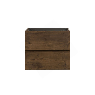 Alice-24W-105, armoire murale SANS lavabo, couleur noyer, avec deux tiroirs, pré-assemblée