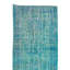 Tapis turc contemporain fait à la main 4,2 x 12,3 pi surteint en bleu sarcelle pour la décoration de couloir